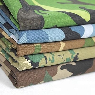 Tecido de mistura de algodão de poliéster para uniformes de camuflagem de peso médio e estilo TWILL