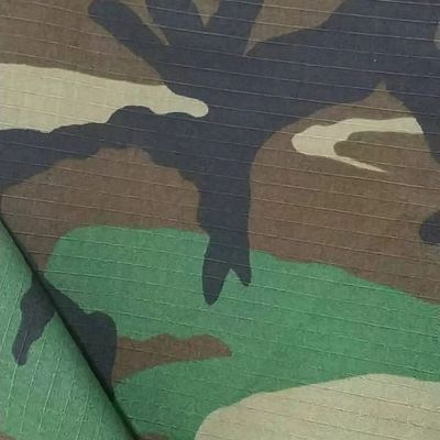 50/50 Nylon Cotton Camuflagem Impressão Ripstop Tecido com Função WR OEM Aceito 220gsm
