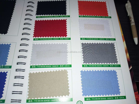 Tecido de perfuração TC de 190-240 gm para roupas de trabalho 65 poliéster 35 mistura de algodão estilo TWILL