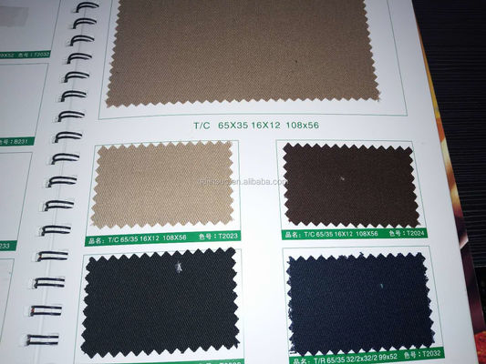 Indústria Peso pesado de algodão poliéster 65*35 3/1 Tecido TC de perfuração para trabalho