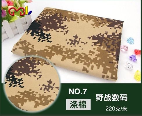 Tecido de camuflagem de peso médio Poliéster/Material de algodão 190gm Impressão da selva/deserto/oceano