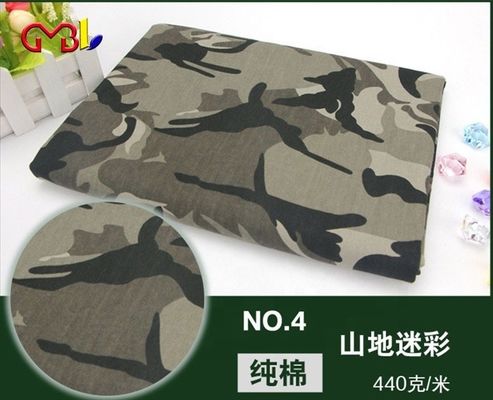 Tecido de camuflagem de peso médio Poliéster/Material de algodão 190gm Impressão da selva/deserto/oceano