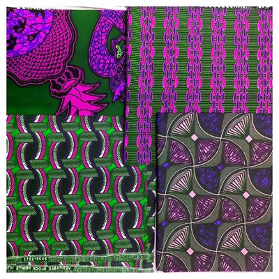 Tecido de cera africana 100% de algodão para padrão de vestido BATIK Ankara Design Wax Printing