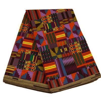 Tecido Kente Gana Tecido de Cira 90gm 110gm 120gm Tecido Batik Sarong Impresso para Roupas
