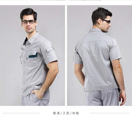 Tecido de vestuário de trabalho misturado de poli-algodão, em padrão de tintura sólida, para vestuário de trabalho uniforme