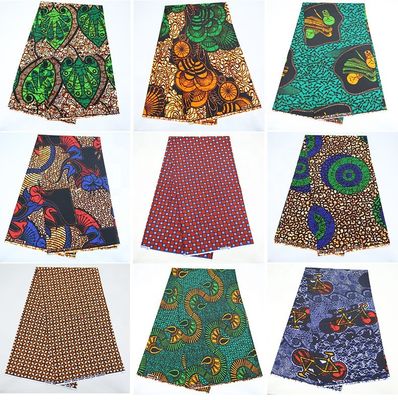 Tecido Kente para Gana Impressão de cera 100% de algodão 57/58&quot; Largura de roupas africanas