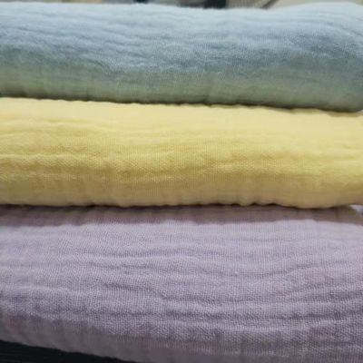 Revestimento de grelha 100% algodão Muselina Tecido de gaze para cobertor de bebê e pijama estilo sólido