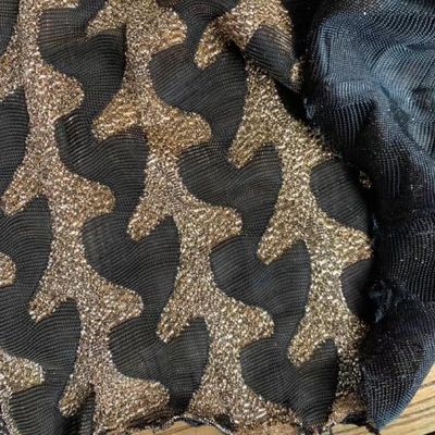 Cor Pronta de estoque Tecido de luxo de brocado 260gm Jacquard Metálico 100% Poliéster