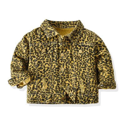 Tecido de denim estirado em 4 vias, de secagem rápida e com padrão de leopardo