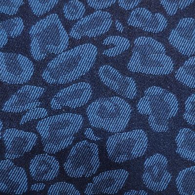 Tecido de denim estirado em 4 vias, de secagem rápida e com padrão de leopardo